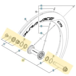 Axe Complet De Moyeu Shimano Dura Ace HB-9000 - 100 Mm - Blocage Rapide