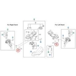 Axe Et Circlip Pour Manette De Dérailleur Et De Frein Shimano Dura Ace ST-9000