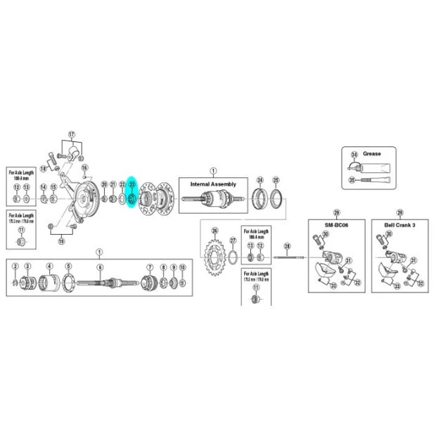 Bague 7 Billes 1/4 Shimano Y32190220 Pour Moyeu SG-3C40 3 Bague 7 Billes 1/4 Shimano Y32190220 Pour Moyeu SG-3C40