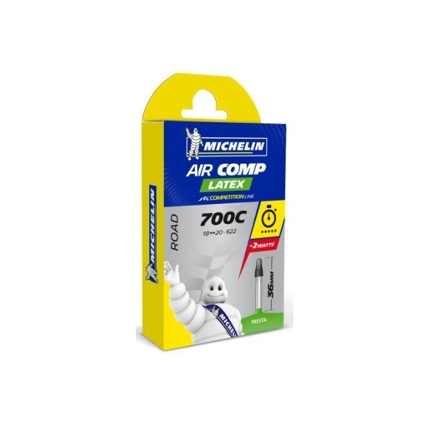 Chambre à Air Michelin AIRCOMP LATEX A1 - 700x18/23c Presta 36 Mm 3 Chambre à Air Michelin AIRCOMP LATEX A1 - 700x18/23c Presta 36 Mm
