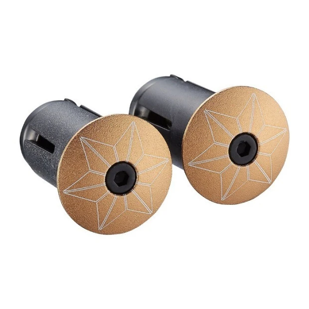 Embout De Guidon Supacaz Star Plugz Anodized - Or 3 Embout De Guidon Supacaz Star Plugz Anodized - Or